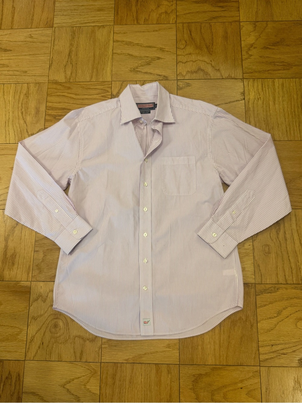 Vineyard Vines 100% Cotton Purple and White Striped Murphy Shirt